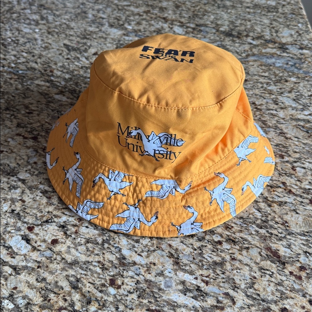 Millersville University Bucket Hat with White Swan Pattern One Size